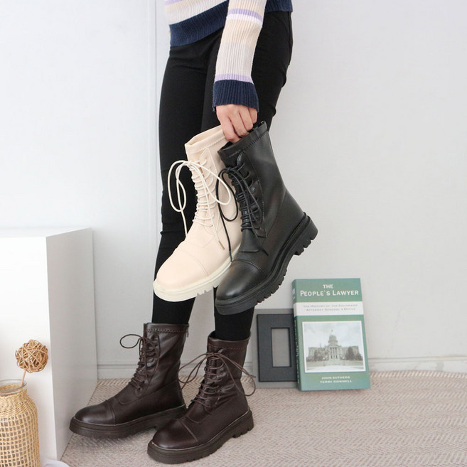 제시슈 르노 미드 전투화 워커 부드러운 인조가죽 뒷지퍼