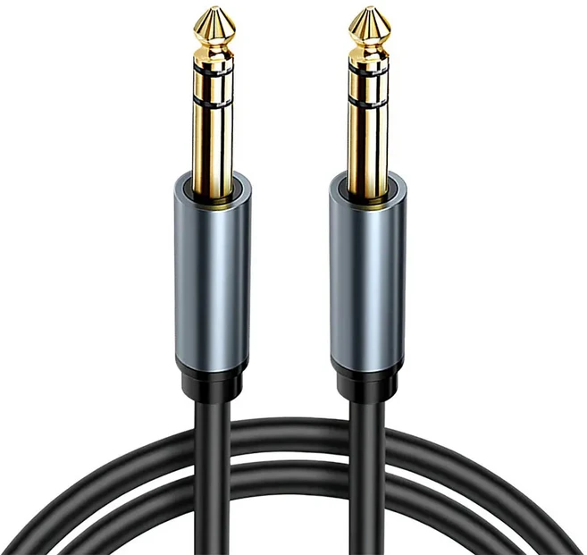 6.35mm ~ 악기 기타 케이블 금도금 1/4인치 수 TRS 밸런스드 스테레오 오디오, 07 1.5m, 01 Stereo, 1개