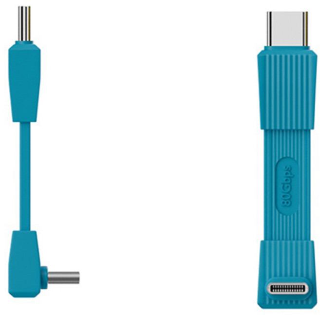 USB4 全功能短線 80Gbps 240W PD3.1快充 8K/60Hz 影音傳輸, 公對公 藍色, 1個, 51mm