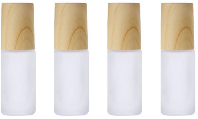 롤러볼 향수 우드 유리 롤온 공병 병, 4개