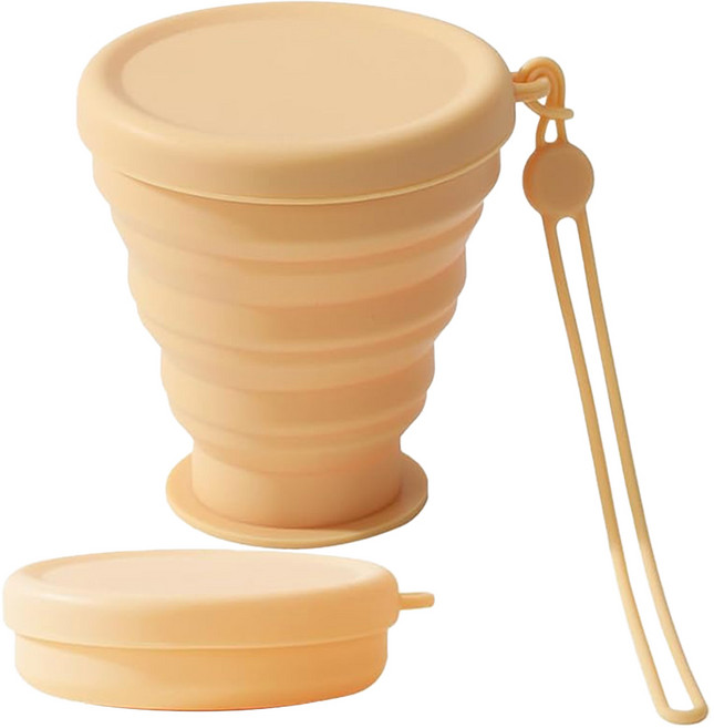 심플리프 접이식 실리콘컵, 2개, 노란색