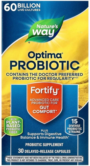 Nature's Way Fortify® Optima® 프로바이오틱 600억CFU 지연 방출 캡슐 30정 Way (네이처스 웨이), Nature's Way, Fortify®, Optim, 1개 - 쿠팡