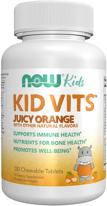 나우푸드 키드 비츠 쥬시 오렌지 맛 츄어블 타블렛, 1개, 120정 - 쿠팡