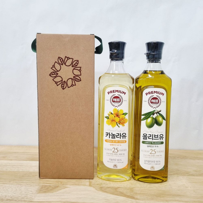 해표 카놀라유 900ml + 올리브유 900ml 실속 명절 식용유선물세트, 1세트