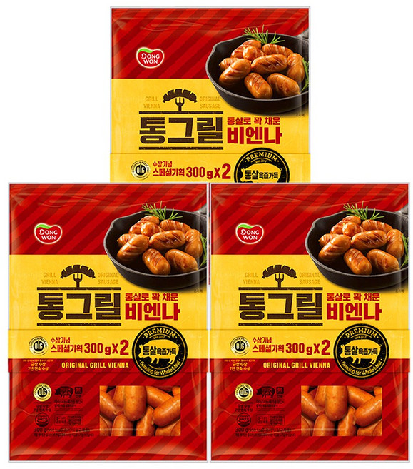동원 통그릴 비엔나 300g, 6개