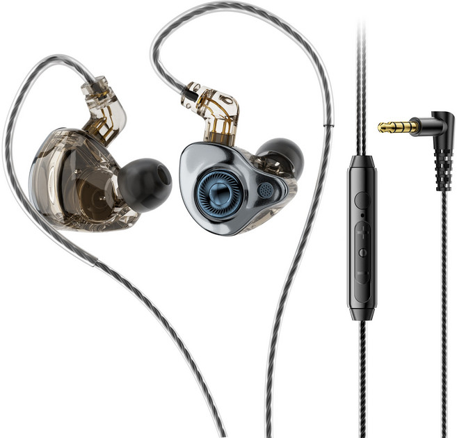 Essager 게이밍 커널형 이어폰 인이어 DD 이어폰, 블랙, 3.5MM