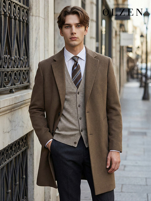 올젠 올젠 캐시미어 핸드메이드 체스터 하프 코트 (ZOD4CG1303)