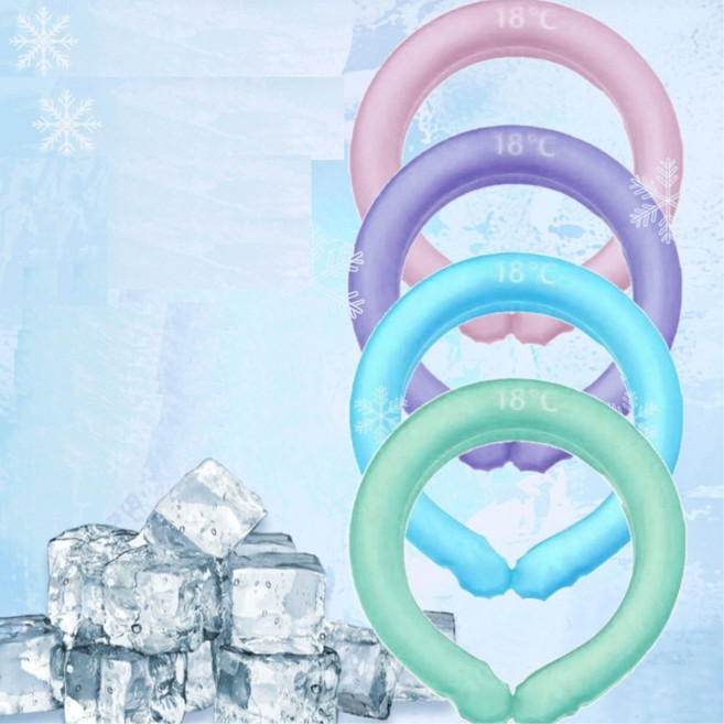 주방 요리할때 즉각적인 차가움 시원한 안끈저기는 목에거는 넥쿨러 넥밴드 얼음목걸이 등산 4color, 1개, 블루