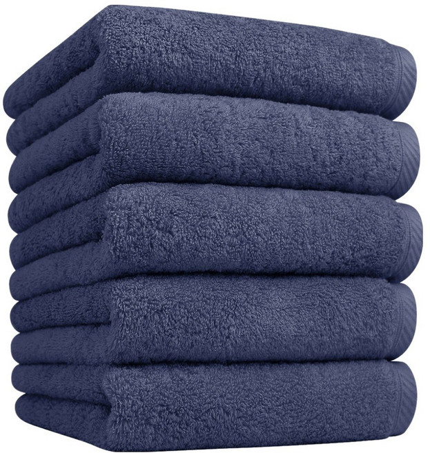 송월타월 코어 플레인 180g 40수 코마사, Soft navy colour, 5개