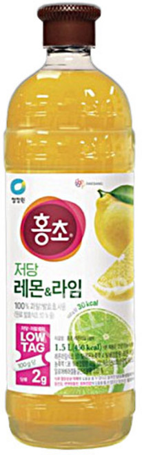 홍초 저당 레몬 라임, 1.5L, 1개