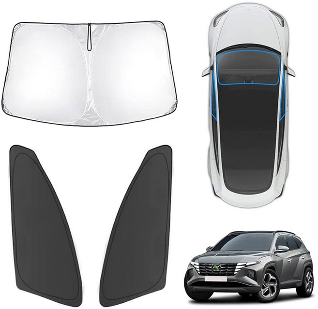 2022-2025년형 렉서스 NX250 NX350 NX350h NX450h+ 전면 및 측면 창문 선쉐이드 커버 커스텀 핏 NX 접이식 선바이저 프로텍터가 열 자외선을 차단합니다, 20 22+ Tucson, 1개