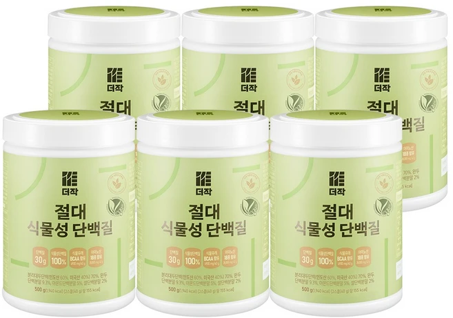 더작 절대 식물성 단백질 500g, 6개 - 쿠팡