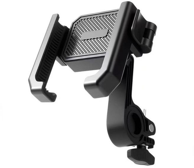 자전거용 휴대폰 원터치 거치대 핸드바 바이크 핸드폰 네비게이션 흔들림방지 스탠드, 블랙