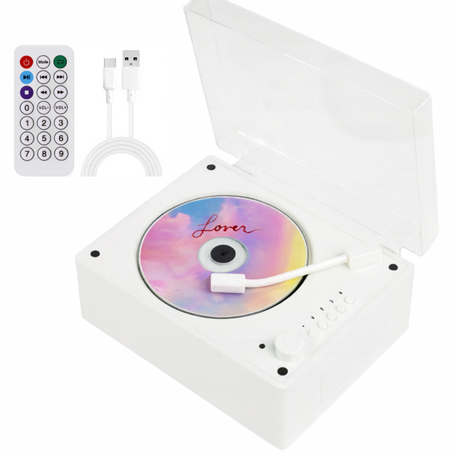 LUNO [Bluetooth] CD 플레이어 휴대용 무선 MP3 시디, 다크우드