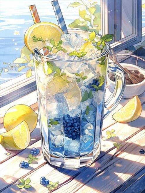 앤드 DIY 보석십자수 액자형 보석 십자수 세트 30X40cm, N020, 1세트