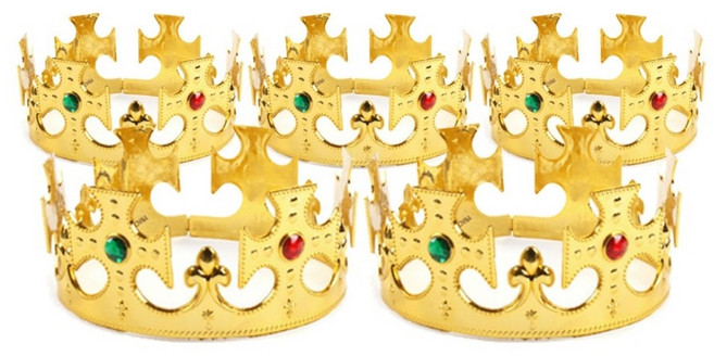 [메잌미] 십자왕관 파티머리띠 골드 5개, 1세트