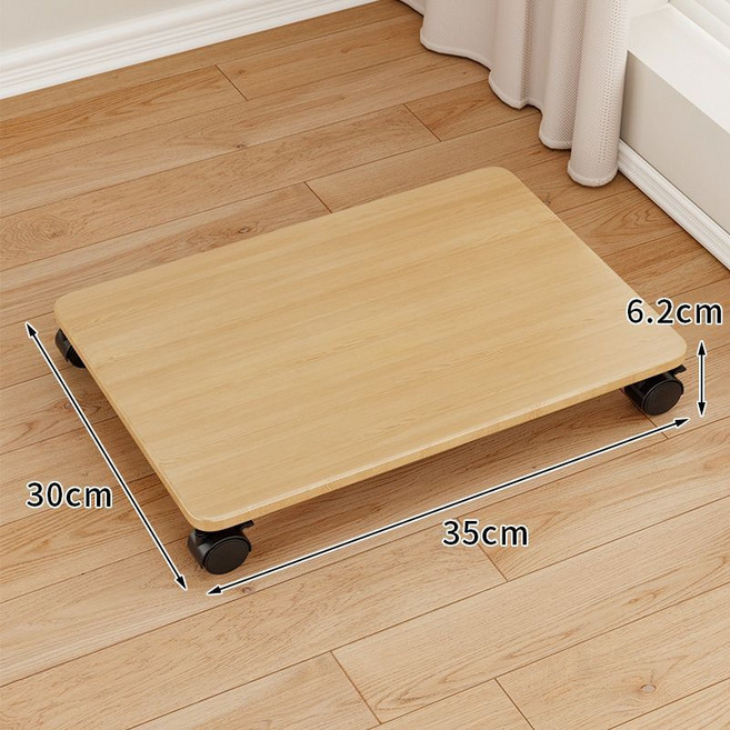移動式電腦主機架 35x30cm 附滾輪底座 適用花盆與電器, 清新原木,40*45, 1個