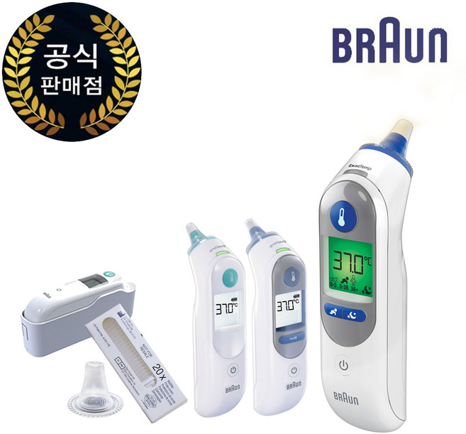 정품 브라운체온계 IRT-6525 필터21개포함 비접촉 이마 아기 체온계 출산용품, 1개