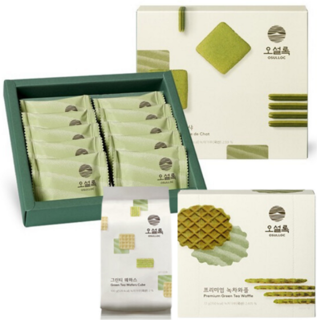 사무실간식 오설록 티푸드 베스트 3종 (랑드샤+웨하스+와플), 1개, 100g