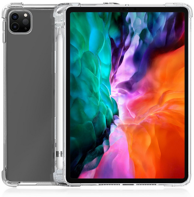 더조은셀러 아이패드 펜수납 케이스 젤리 에어범퍼, 투명