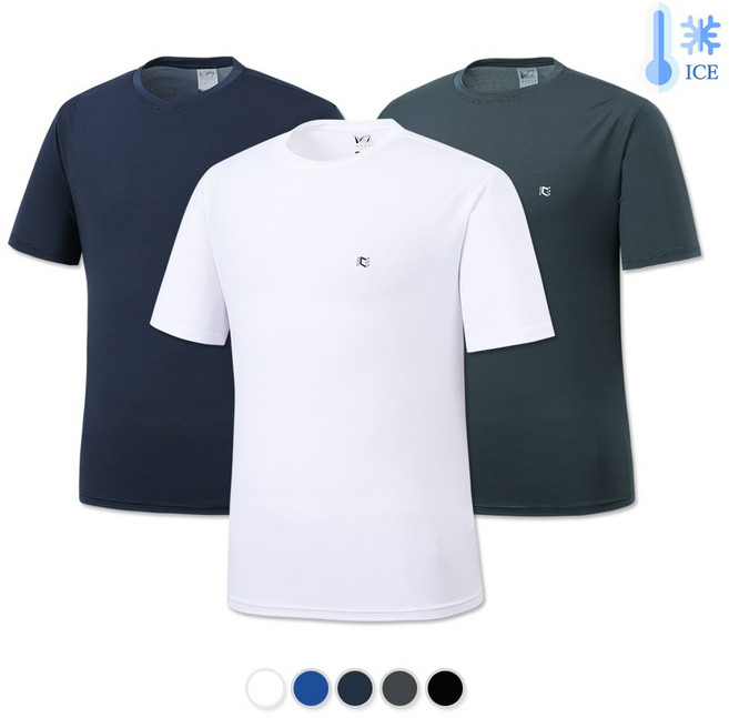 [냉감으로 쾌적하게/스판으로 편안하게] 남성 경량 냉감 스판 라운드 반팔 티셔츠 MBTM542 (95~110)