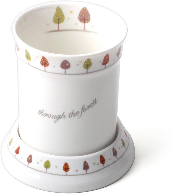 토탈하우스 Bogen 보겐 비쥬 티스푼통 도자기수저통 도자기티스푼통, 나무들, 1개