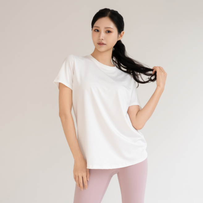 루나인 퀵드라이 힙커버 요가 반팔티