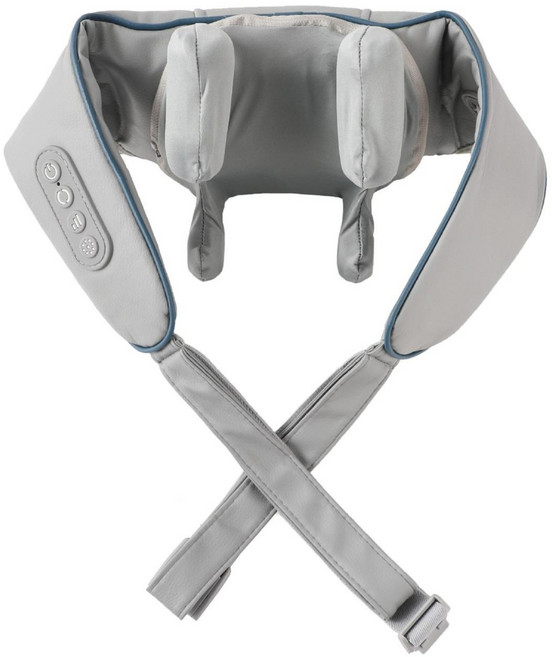 무선 온열 목 어깨 마사지기 3D 텐션 안마기 승모근 지압기 허리 마사지기, 그레이, 1개