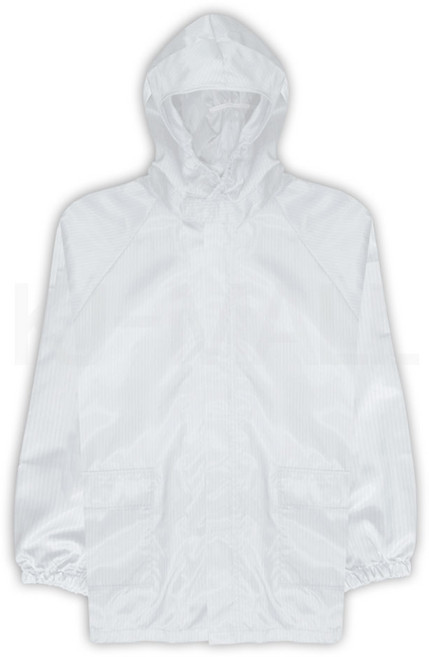 KJ 방진복 후드짚업 제전복 무진복 제전방진복 클린복 크린룸 반도체 정전기방지 작업복 후드상의, 화이트-L(95), 1개, 화이트