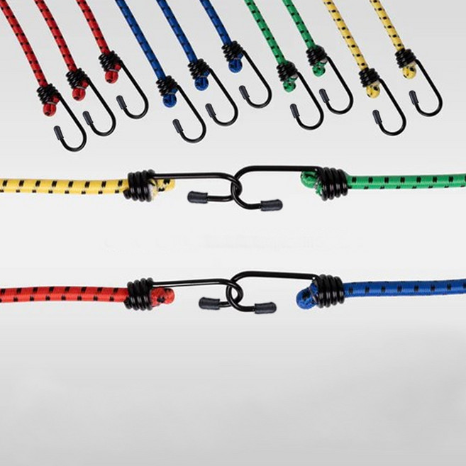 스트레치코드 탄성끈 캠핑연결고리 투훅, 4색, 10p