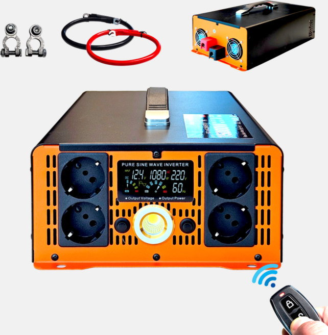 에코H 순수정현파 인버터 60Hz 220V 국내용 한국형 차량용 캠핑용 차박용 컨버터, 8000W x 12V, 1세트