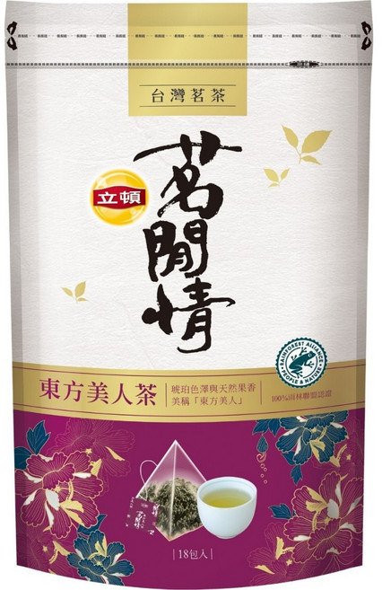 立頓 台灣茗茶 東方美人茶 三角立體茶包, 1個, 18入/袋