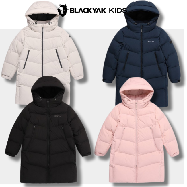 (백화점정품) 블랙야크키즈 역시즌특가 아동 덕다운 롱패딩 110-175 정상가 259000