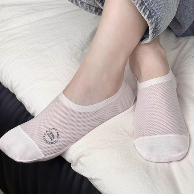 Banjiwu 여성 양말 순색 메쉬 계절 양말 장목 양말 장양말 운동 패션 6족 세트