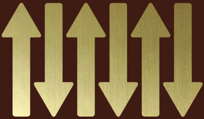 오피스왕국 화살표 스티커 바닥 스티커 arrow103, 메탈골드