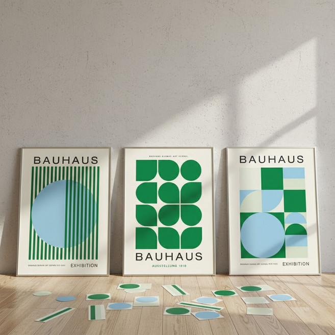컨티뉴 명화 바우하우스 A 3종 대형 포스터 세트 A2 59 X 42cm