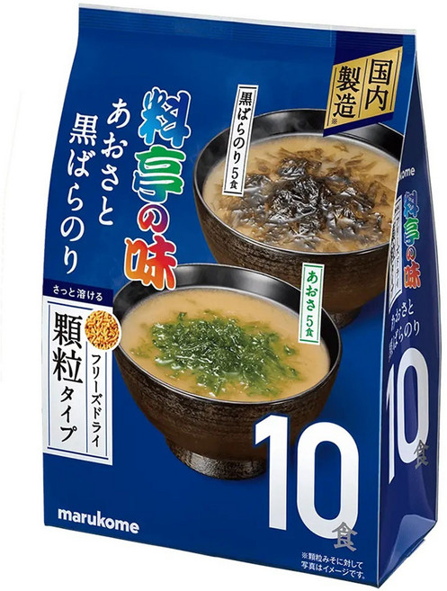 marukome 大容量冷凍乾燥顆粒味噌湯 青酸 + 黑昆布口味 10入, 1個, 60g