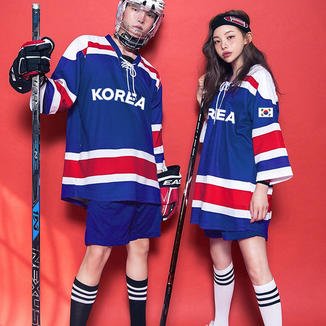 하키반티 블루 하키 하키티셔츠 반티 체육대회 졸업사진 컨셉사진 코발트 파랑 하키져지