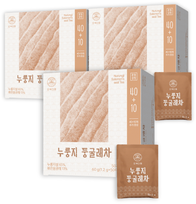 오색다원 누룽지 둥굴레차, 3개, 50개입, 1.2g