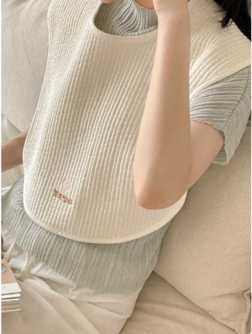 [오보기]엄마 턱받이 엄마 침받이 트림패드 수유가리개, 누빔 버전, 1개, 1개입, 화이트(누빔 버전)