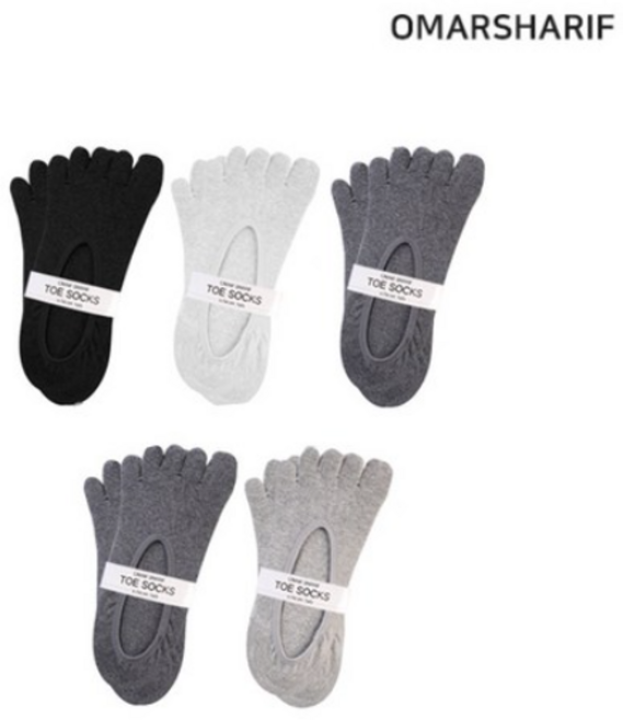 [오마샤리프]남성 발가락덧신5족 택1 뒤꿈치실리콘 국산양말