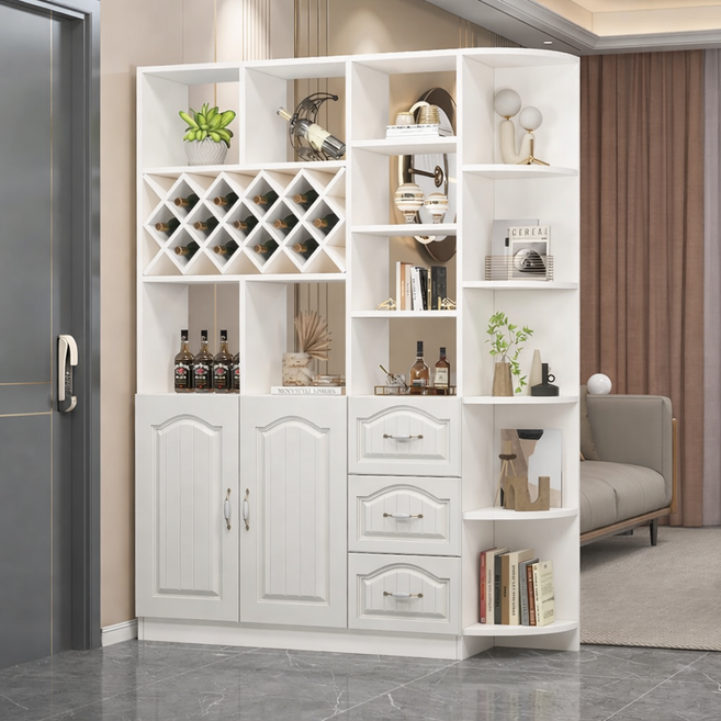 북유럽풍 거실 파티션 와인장 현관 신발 정리 수납장, 하얀색(B 1500*300*2000mm)