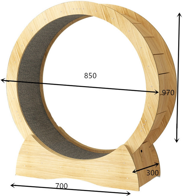 캣휠 베어링 운동 캣타워 무소음 장난감 스크래쳐 런닝머신 저소음 고양이, 중황색 중형, 1개
