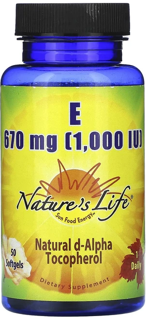 Nature's Life 비타민E 670mg(1000IU) 소프트젤 50정, NaturesLife비타민E670mg1000IU소프트젤, 1개 - 쿠팡