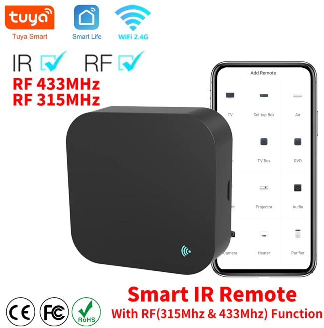 라이프 구글 스마트 스마트 IR 모든 와이파이 에어컨 Tuya 433MHz 알렉사 홈 TV 지지대 RF 홈 315MHz 리모컨, 1.S11