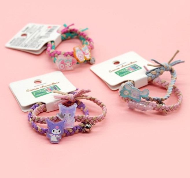 산리오 헤어 밴드 끈 고무줄 캐릭터 머리띠 장식 패션 시나모롤 쿠로미 마멜 큐티