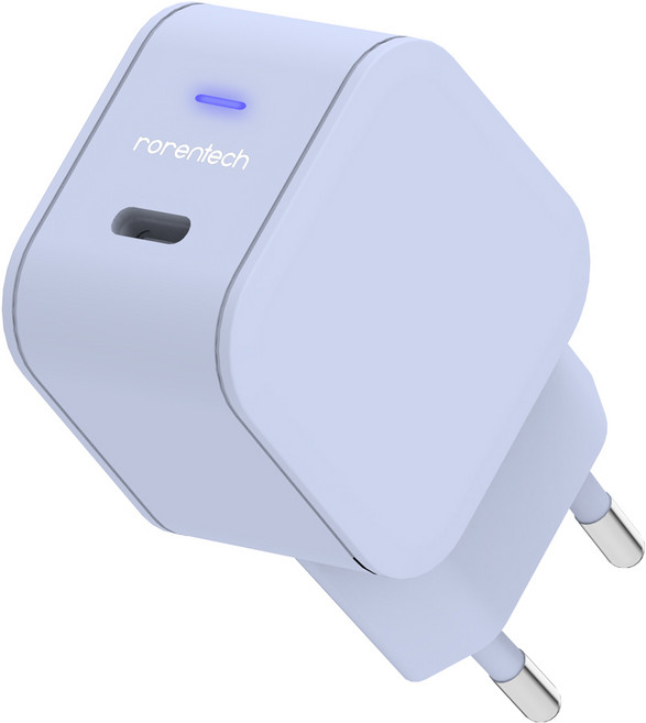 로랜텍 파스텔 갤럭시 아이폰 호환 초고속 충전기, 블루, 1개