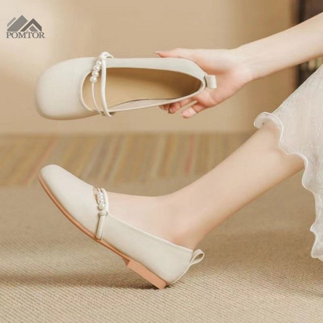 POMTOR 여자 부드러운 펌프스 단화 메리 제인 슈즈 여성구두 로퍼