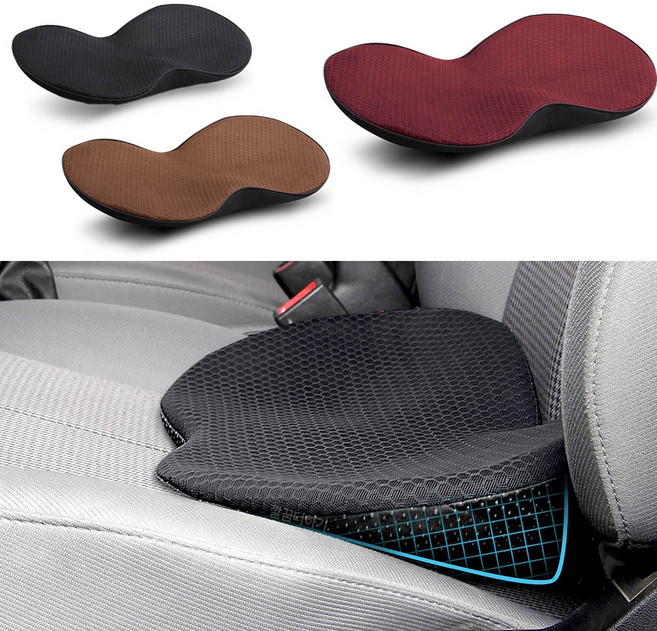 깔끔더하기 차량용 등받이 엉덩이 쿠션 방석, 1개, 레드와인