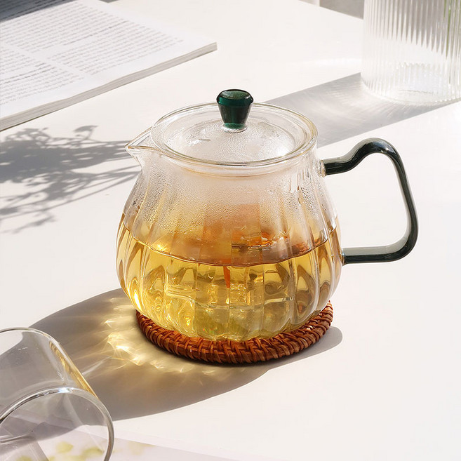 세라보 내열유리 주전자 티포트, 1개, 600ml, 보틀그린